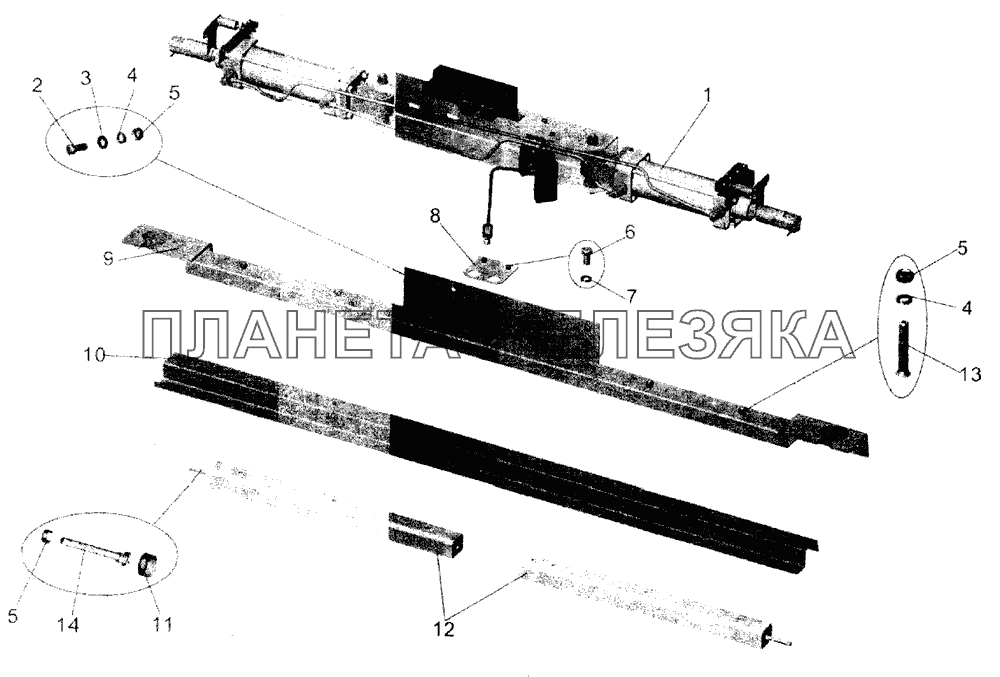 Механизм открывания дверей МАЗ-104С